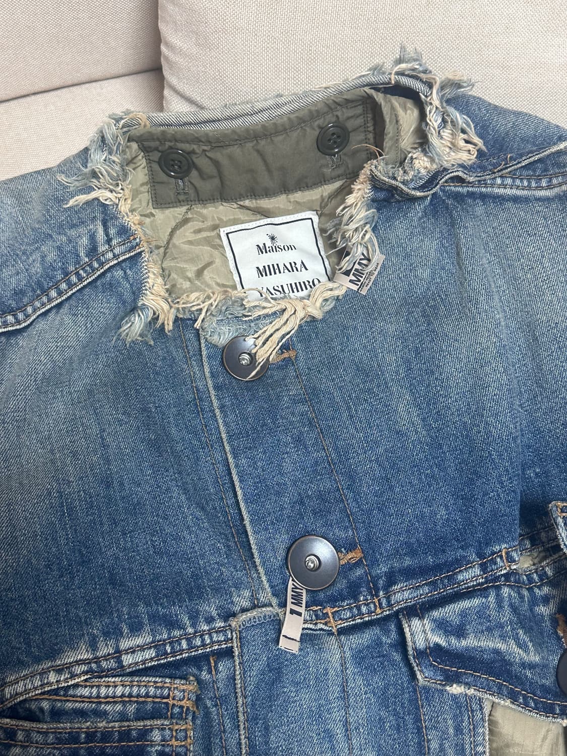 메종 미하라 야스히로 디스트레스 이펙트 카라리스 데님 자켓 상품이미지5