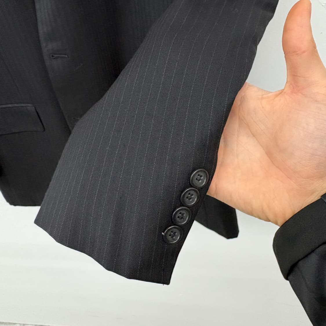 브룩스 브라더스 블랙 스트라이프 정장 자켓 남/XL 상품이미지3