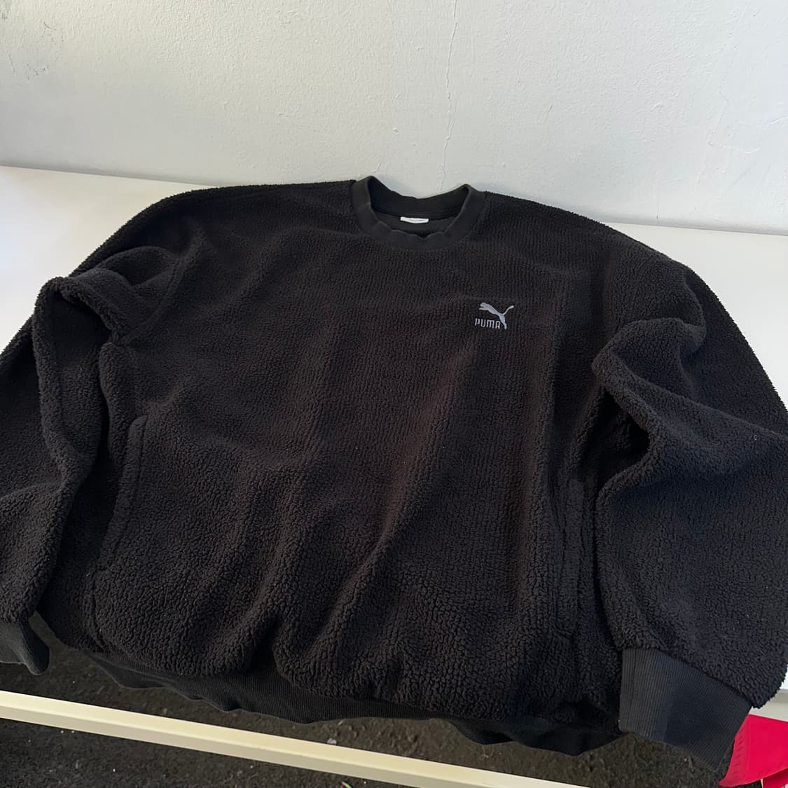 XL 푸마 블랙 뽀글이 후리스 맨투맨 상품이미지1