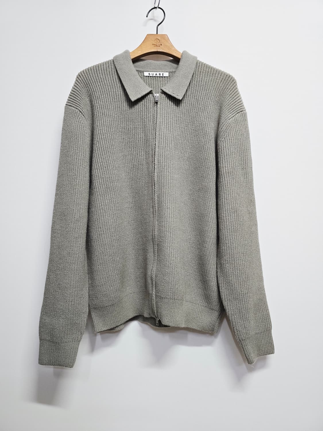 SUARE 니트 카라 집업 가디건 상품이미지1
