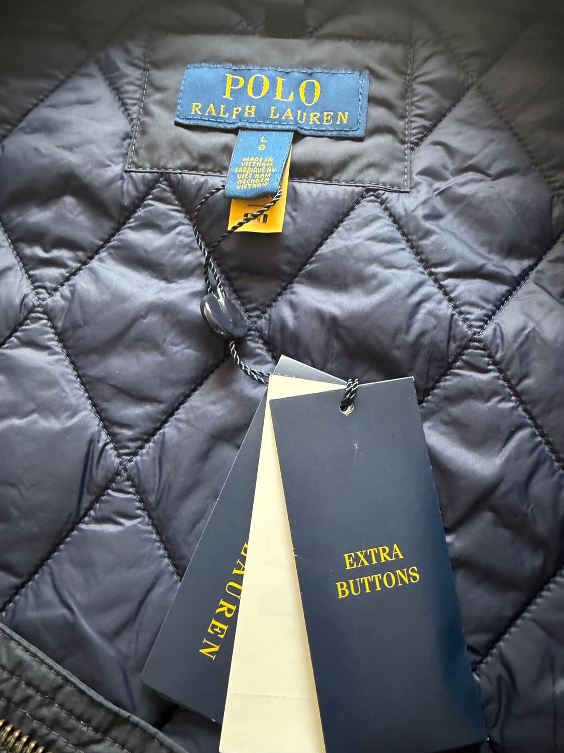 폴로 퀼팅 자켓 네이비 색상 판매합니다(L사이즈).  상품이미지2