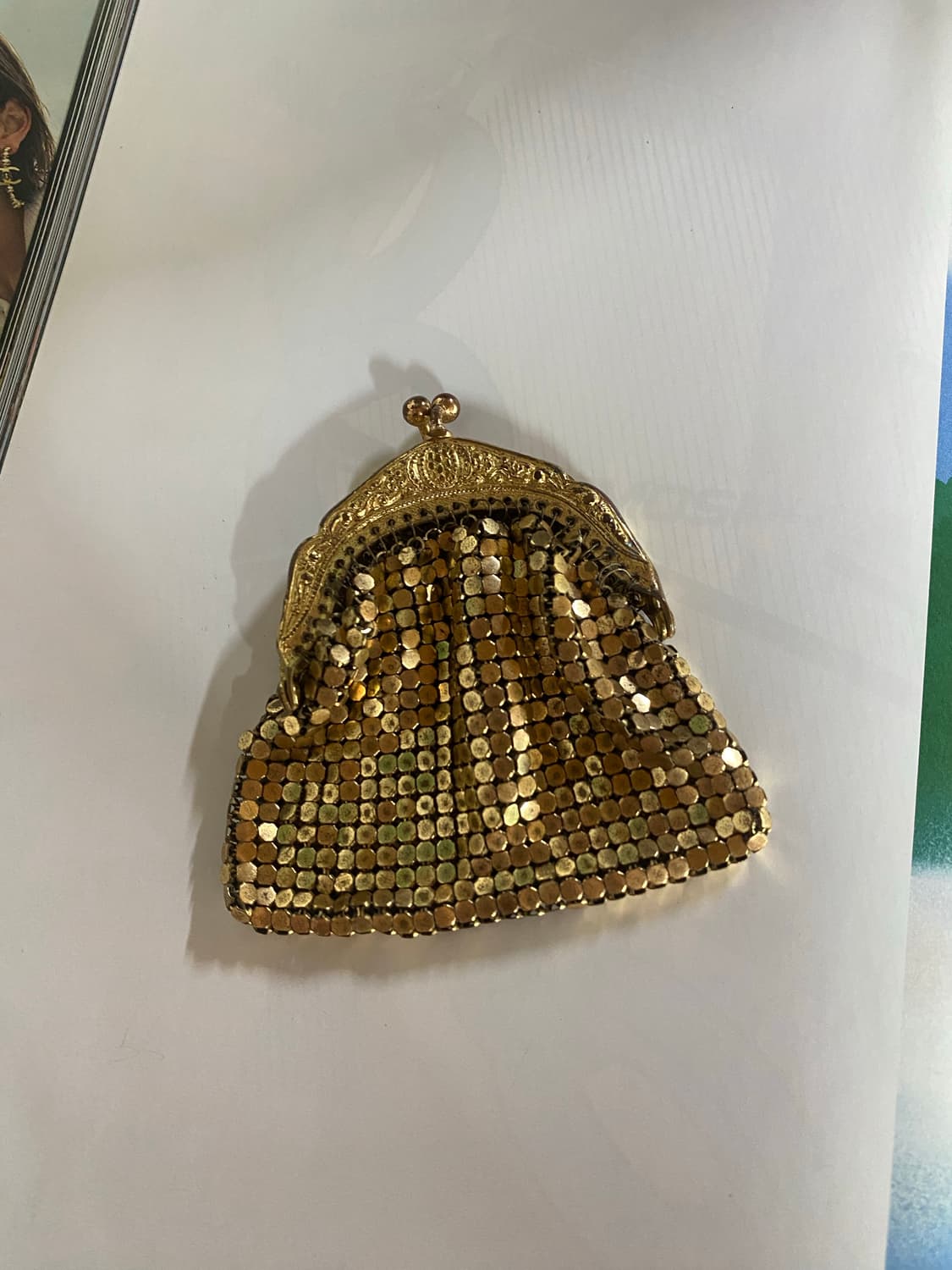 골드 메탈 메시 빈티지 코인 퍼스 지갑 상품이미지2