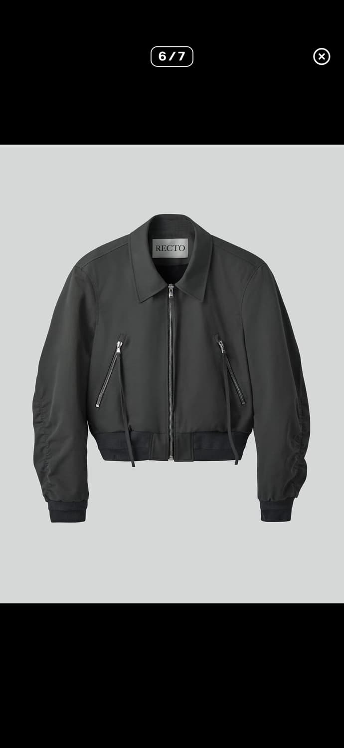 25ss 렉토 지퍼 디테일 팀 봄버 자켓 차콜그레이 상품이미지4