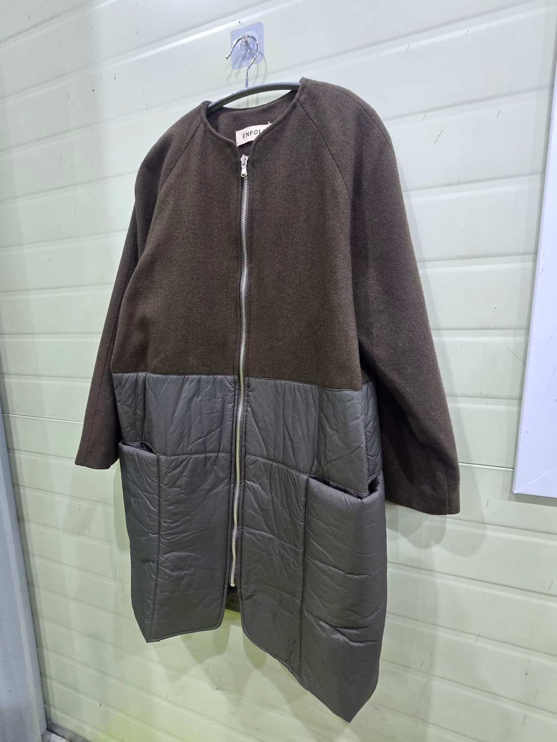 ENFOLD 엔폴드 배색 롱 코트 상품이미지1