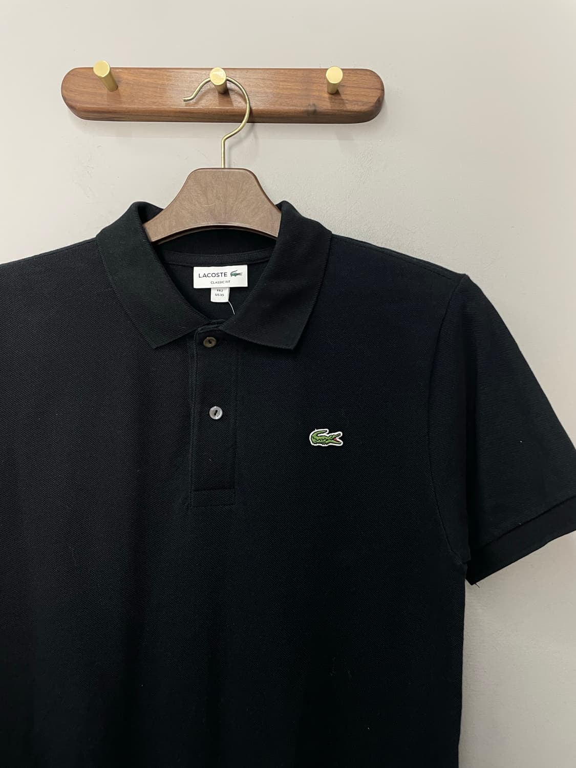 라코스테 로고 블랙 카라 반팔티 H2435 상품이미지3