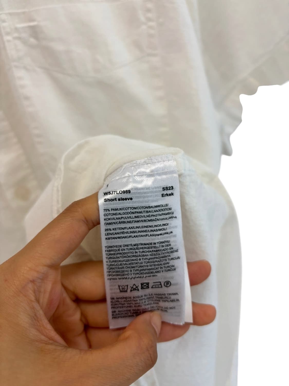 랭글러 린넨 반팔 셔츠 화이트 (XL) 상품이미지10