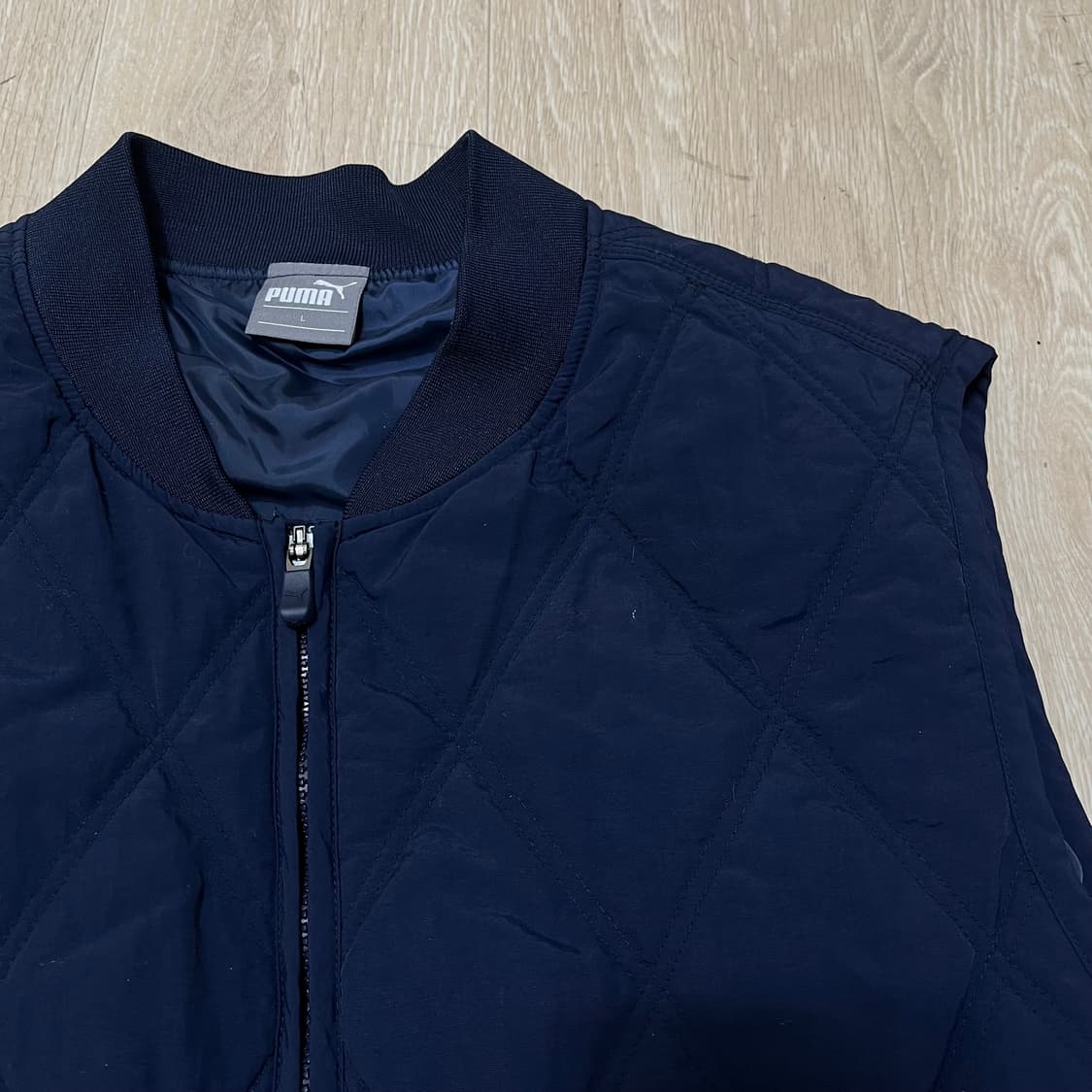푸마 로고 패딩 조끼 L/100 상품이미지4