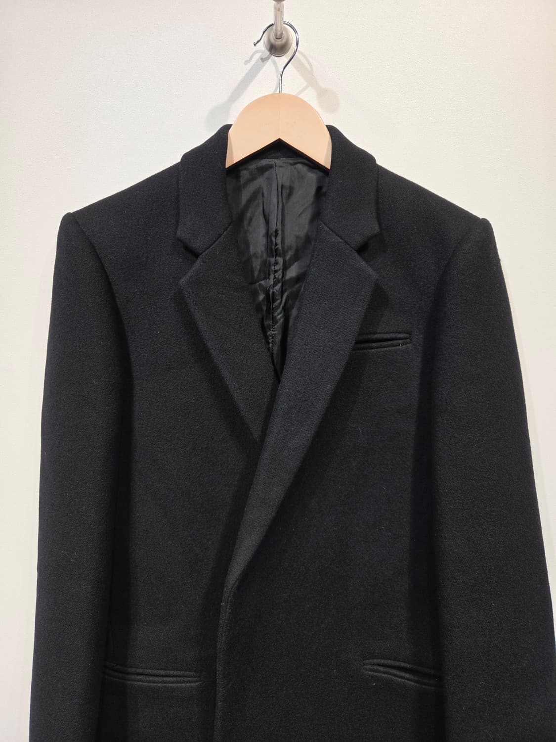 BLOSSOM 블러썸 울 96% 미니멀 블랙 롱 코트 상품이미지3