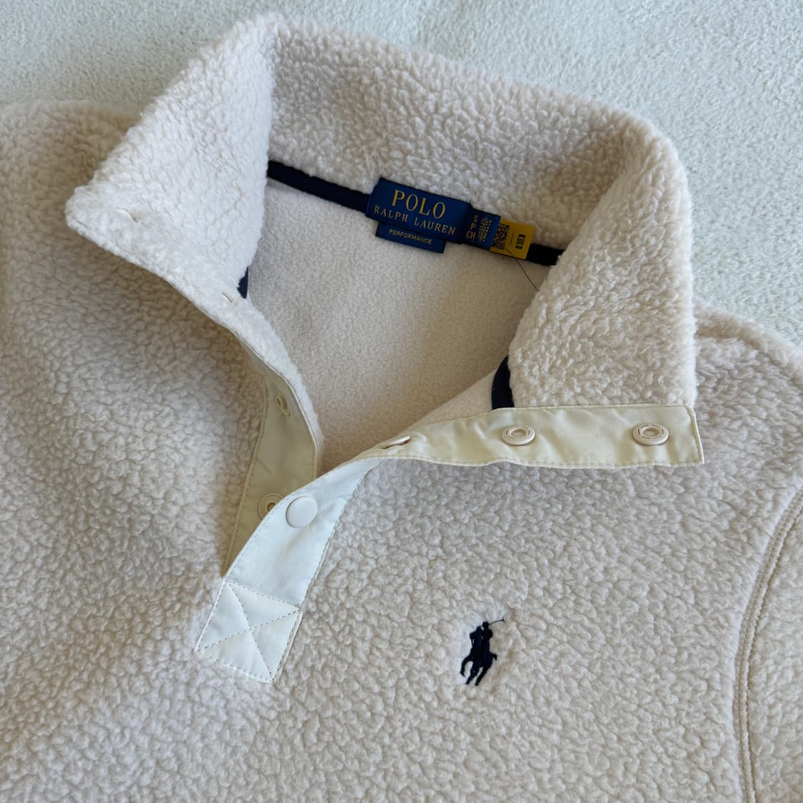 폴로랄프로렌 반집업 뽀글이 후리스 아이보리 상품이미지4
