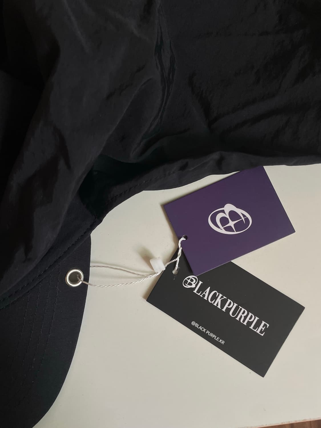 (🩷새상품) 블랙퍼플 후드 반다나 캡 상품이미지2