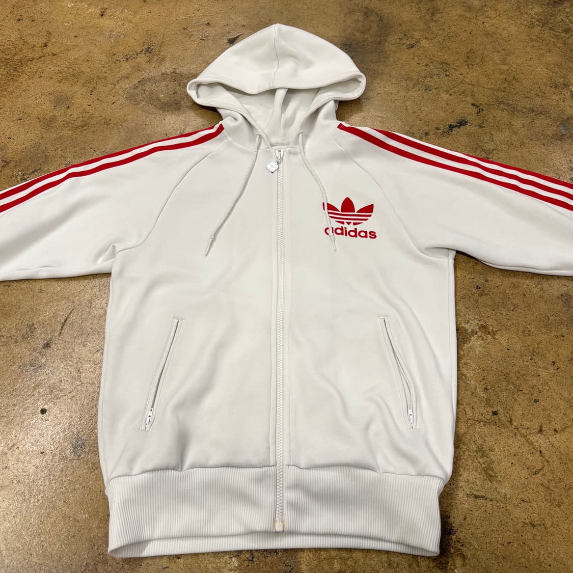 아디다스 흰빨 화이트 레드 후플 후드집업 져지 90 상품이미지3
