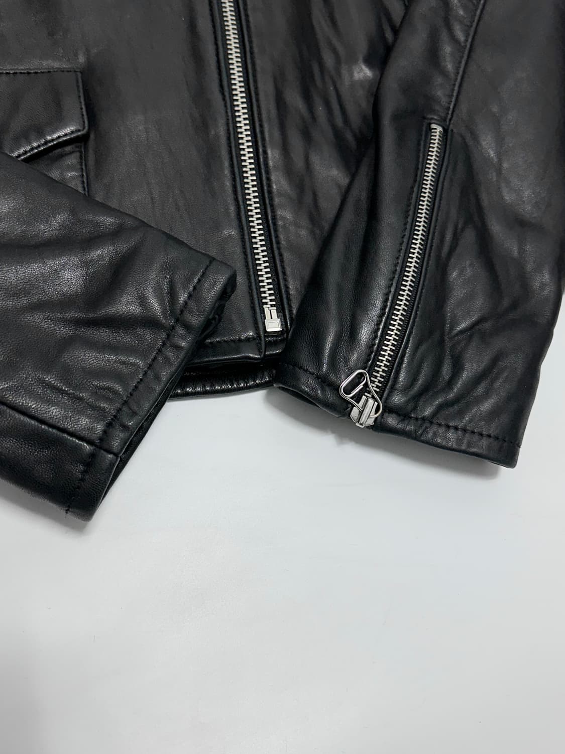 GLEIGH 양가죽 라이더 자켓 여자 레더 상품이미지5