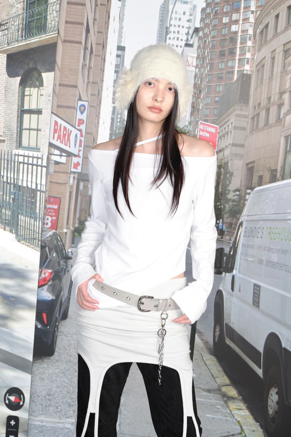 세릭 가터 코튼 스커트 탑 레이어드 라이트그레이 상품이미지6