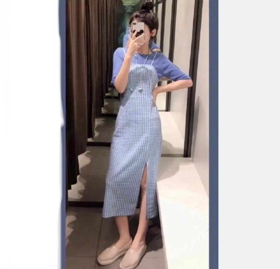 95) ZARA 자라 깅엄체크 원피스 상품이미지1
