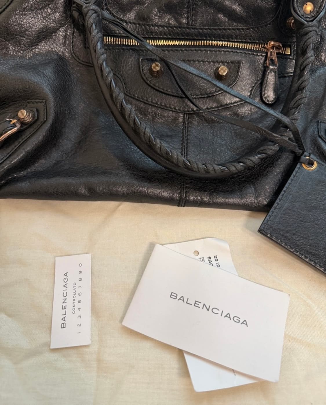 발렌시아가 모터백 시티백 블랙 금장 상품이미지5