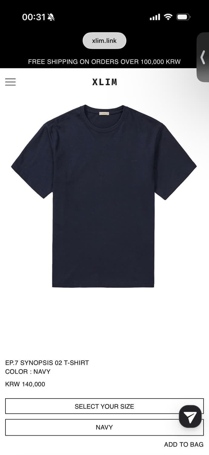 XLIM 엑슬림 EP.7 Synopsis 02 T-Shirt Navy 상품이미지6