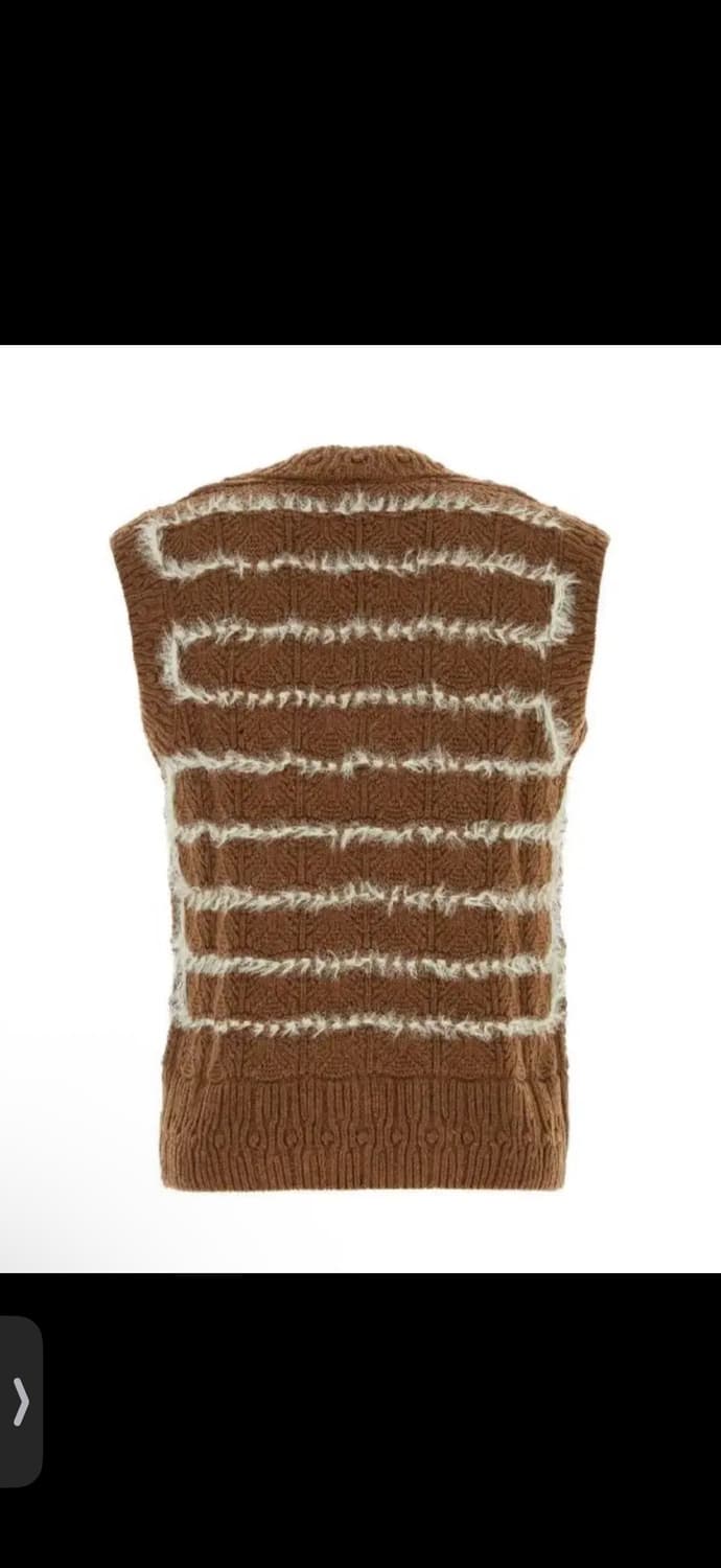 나마체코 슬리브리스 니트 베스트 M브라운 상품이미지2