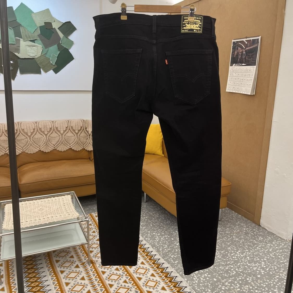 리바이스 512 빅E 프리미엄 골드 흑청 데님팬츠 36인치 C10526 상품이미지4
