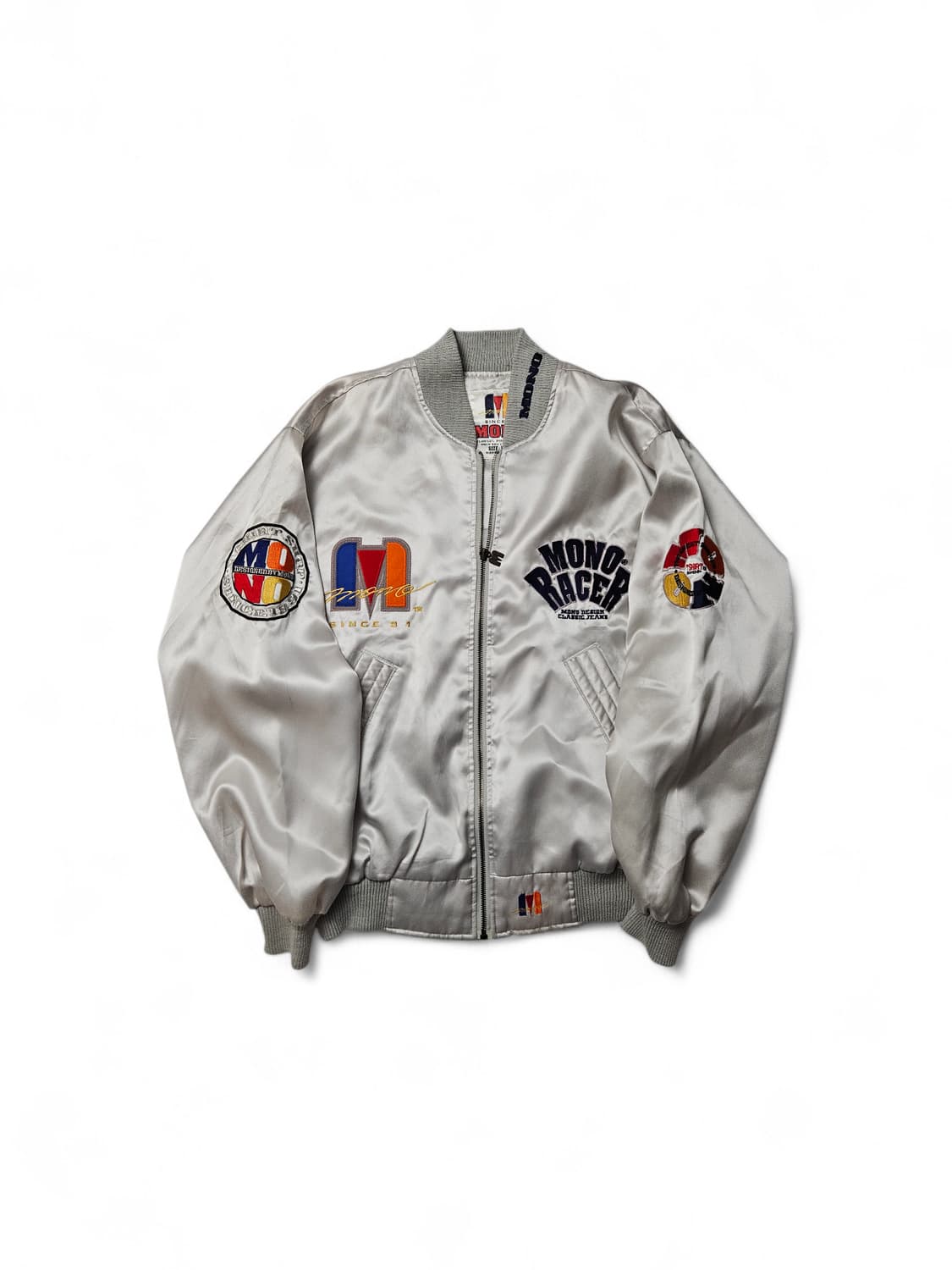 1990s 모노레이싱 빈티지 사틴 바시티 자켓 XL 상품이미지1