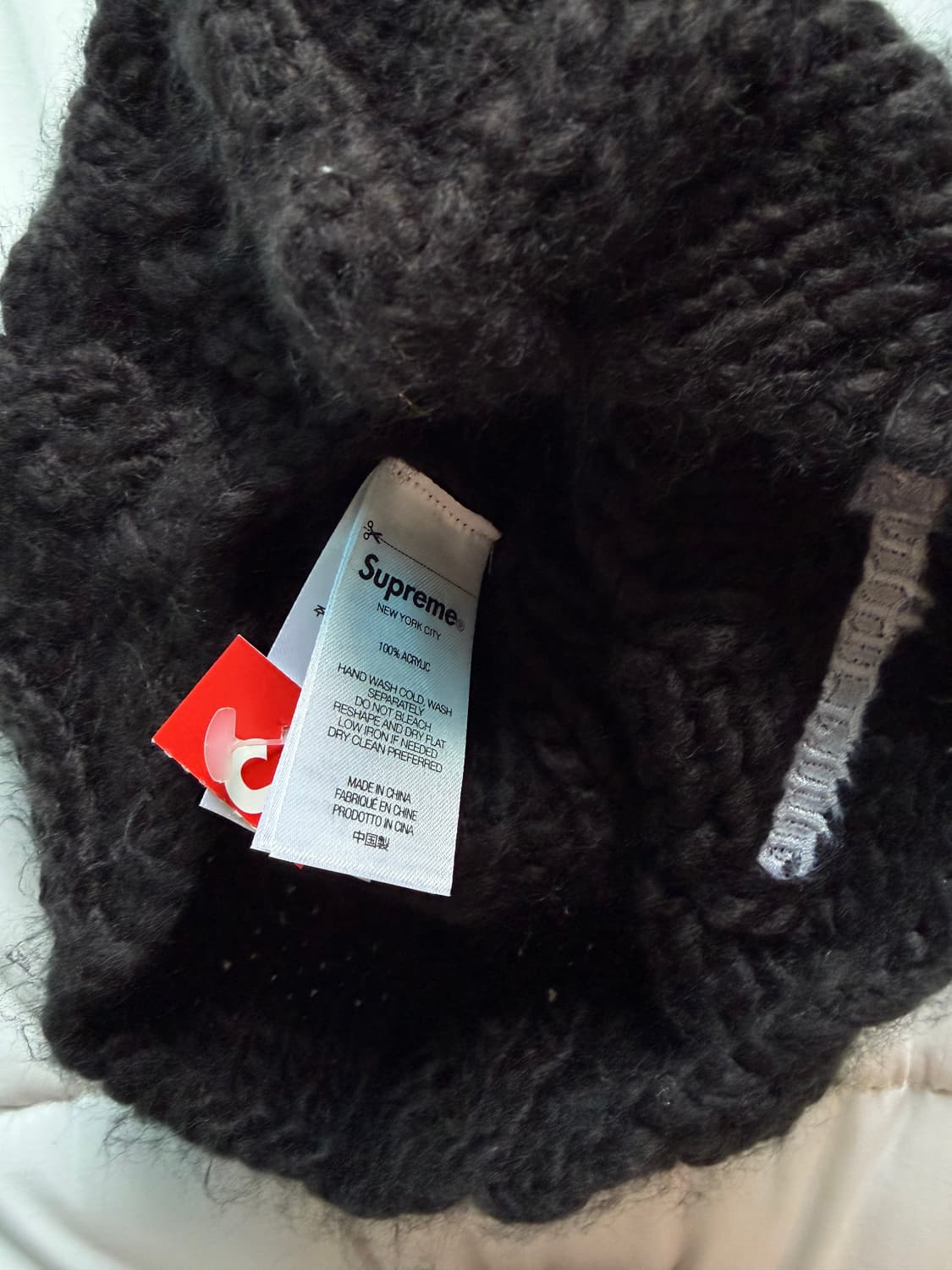 슈프림 블록 니트 비니 블랙 25ss  상품이미지6