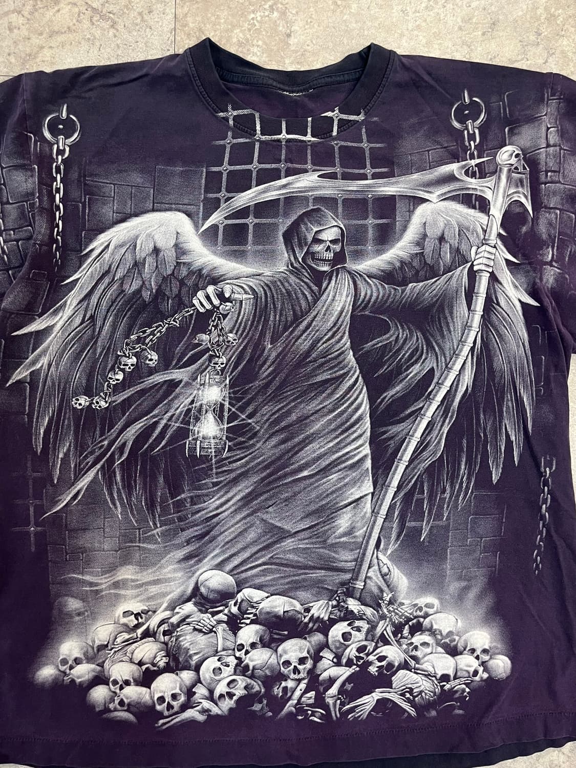 빈티지 해골 프린팅 반팔티 퍼플 #csz4137 상품이미지5