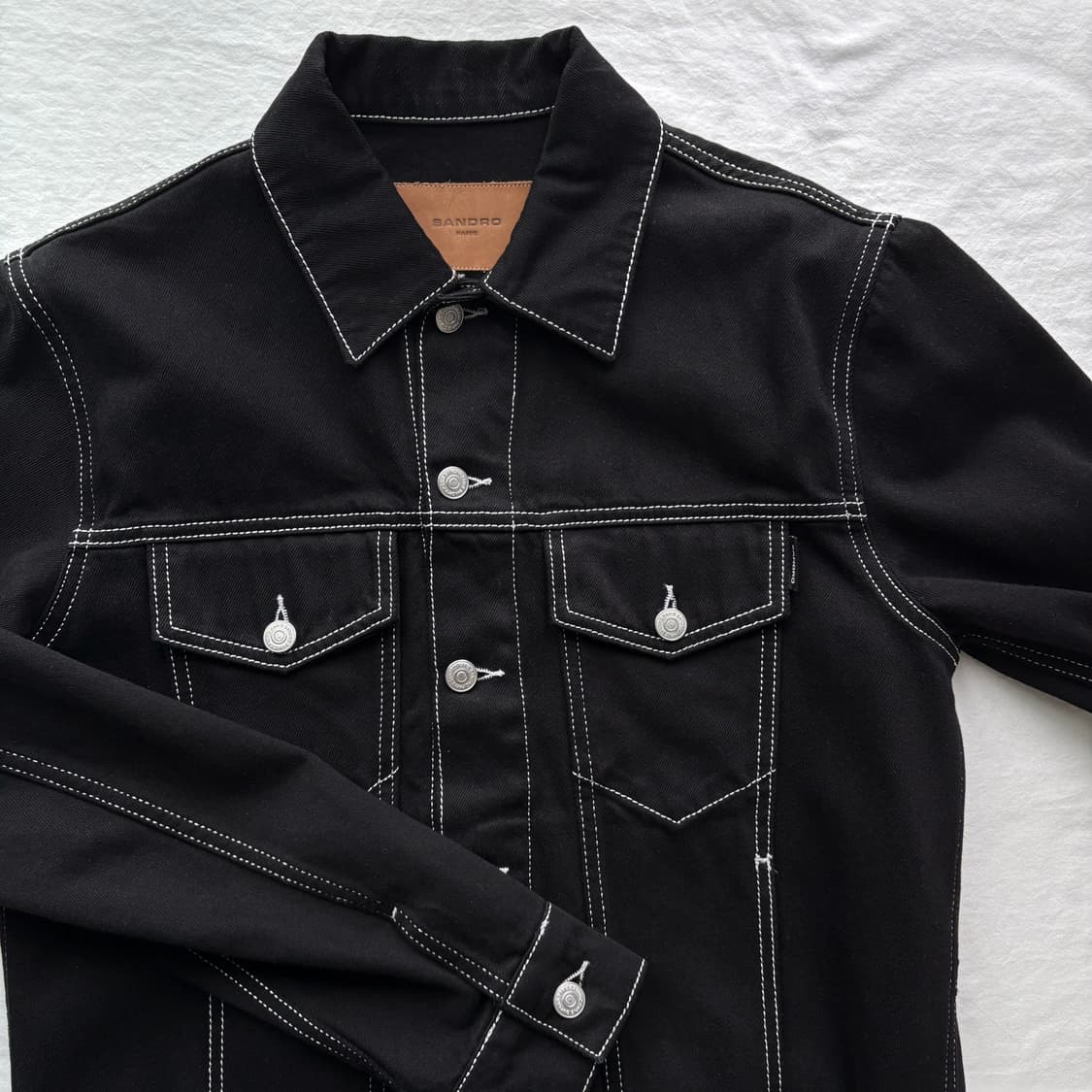 [M] 산드로 스티치 자켓 블랙 상품이미지2