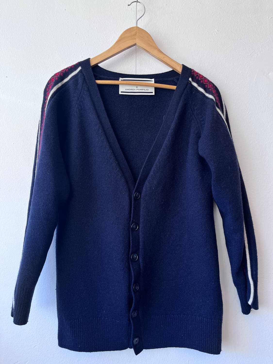 오니츠카타이거 & 안드레아 폼필리오 여성 네이비울혼방가디건 상품이미지2