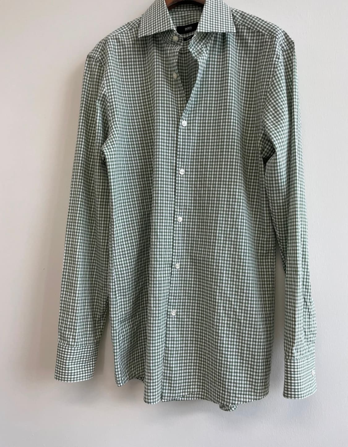 [HUGO BOSS] 보스 슬림핏 그린 깅엄 체크 셔츠 상품이미지7