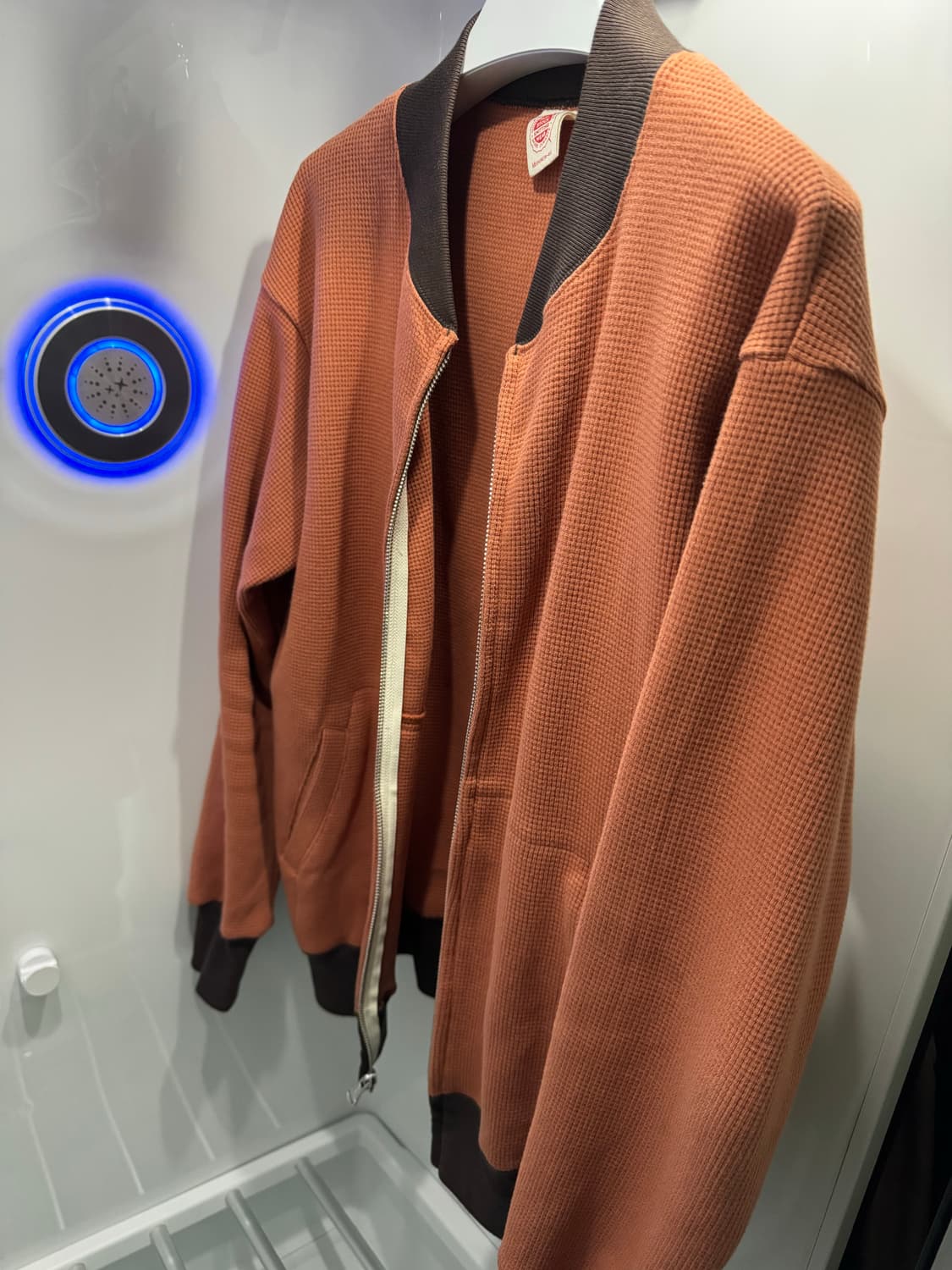 브론슨 논스탁 와플 오픈 집업 스웨터 (오렌지) - M 상품이미지1