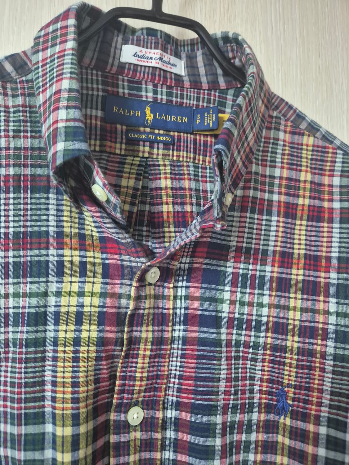 (정품) 폴로 랄프로렌 마드라스 체크 코튼 셔츠 남방 S 신형 상품이미지4