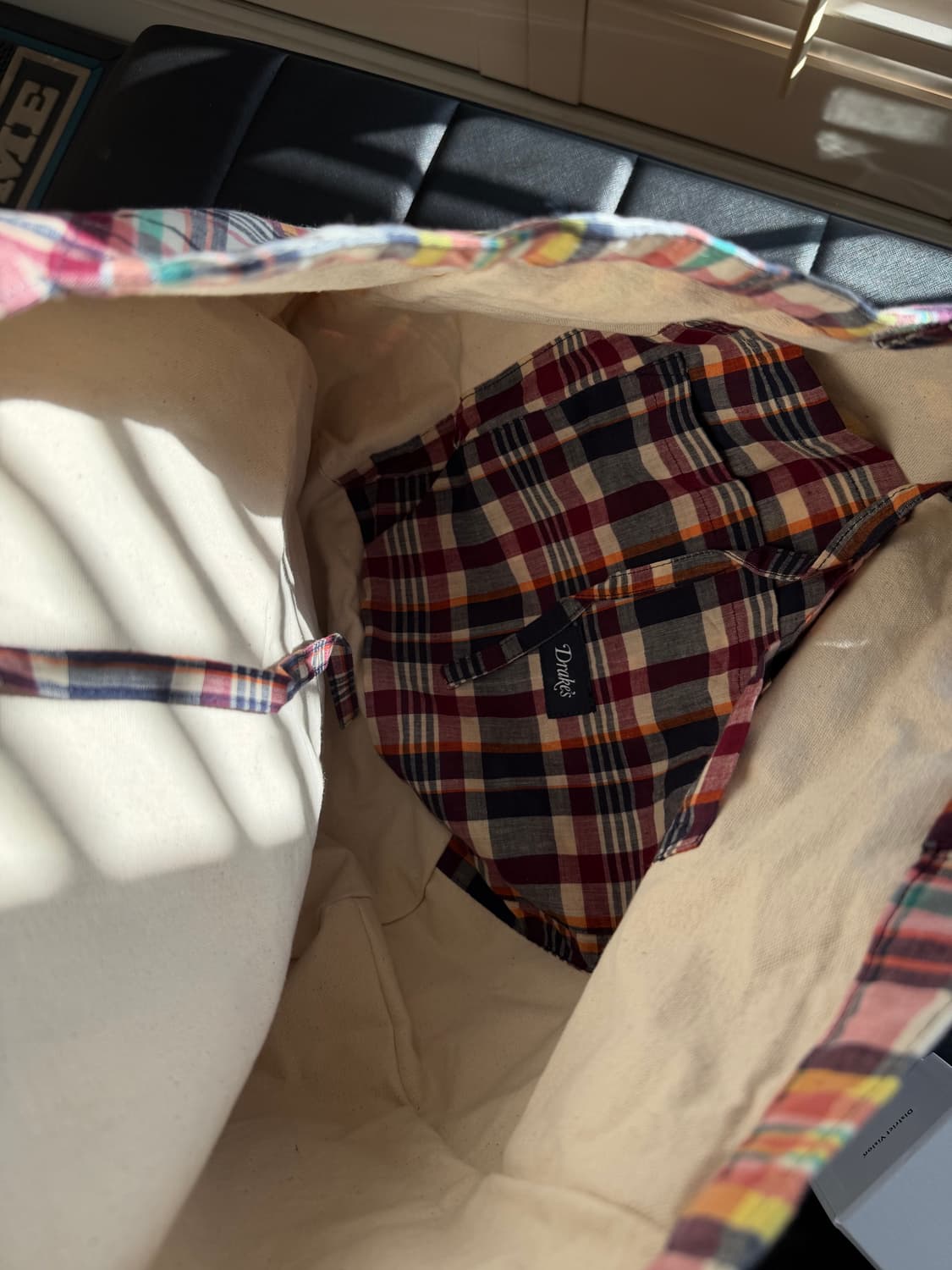 드레익스 패치워크 마드라스 코튼 토트백 상품이미지2