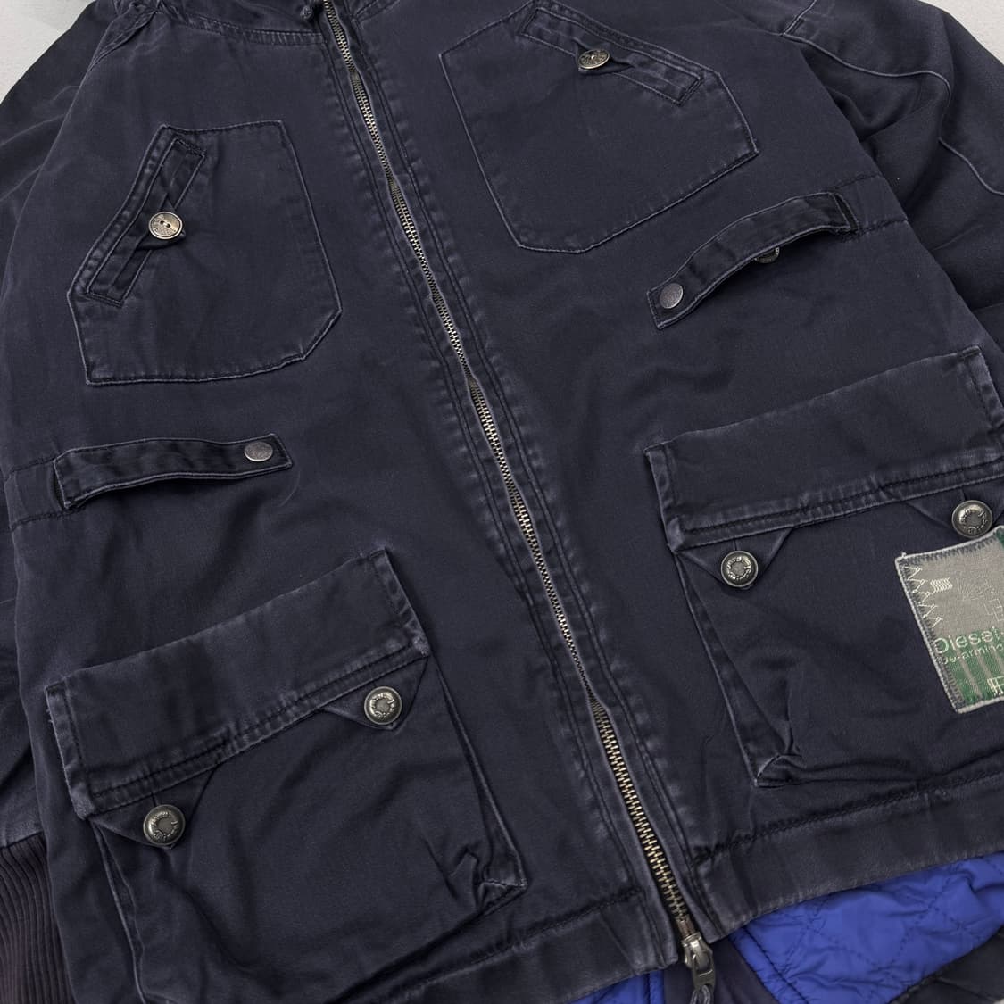 디젤 멀티포켓 가먼트다잉 워싱 밀리터리 후드 자켓 상품이미지4