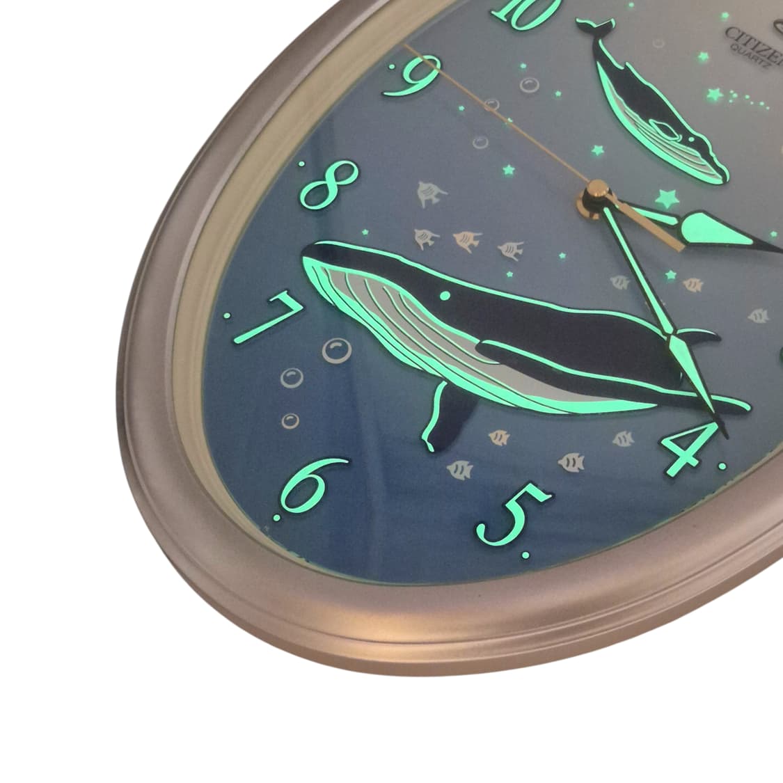 70s 시티즌 뉴트로 야광 고래 오발 벽시계 상품이미지5