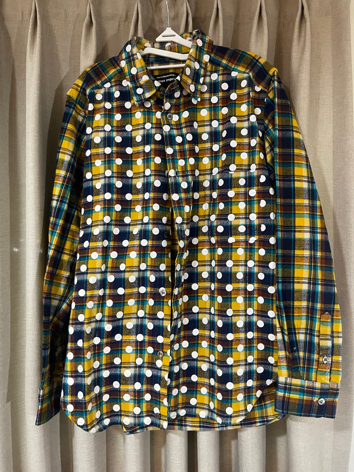 메르시보꾸 도트 체크셔츠 상품이미지1