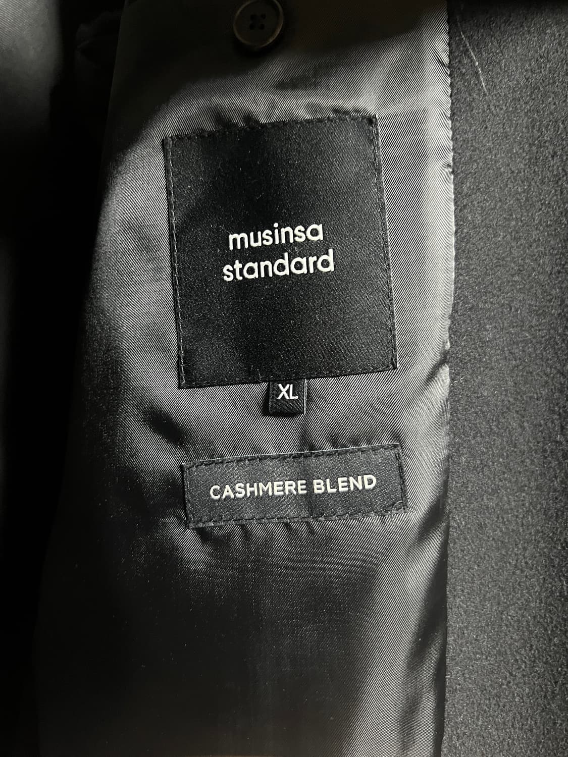 XL) 무신사스탠다드 캐시미어 블랜드 코트 블랙 상품이미지3