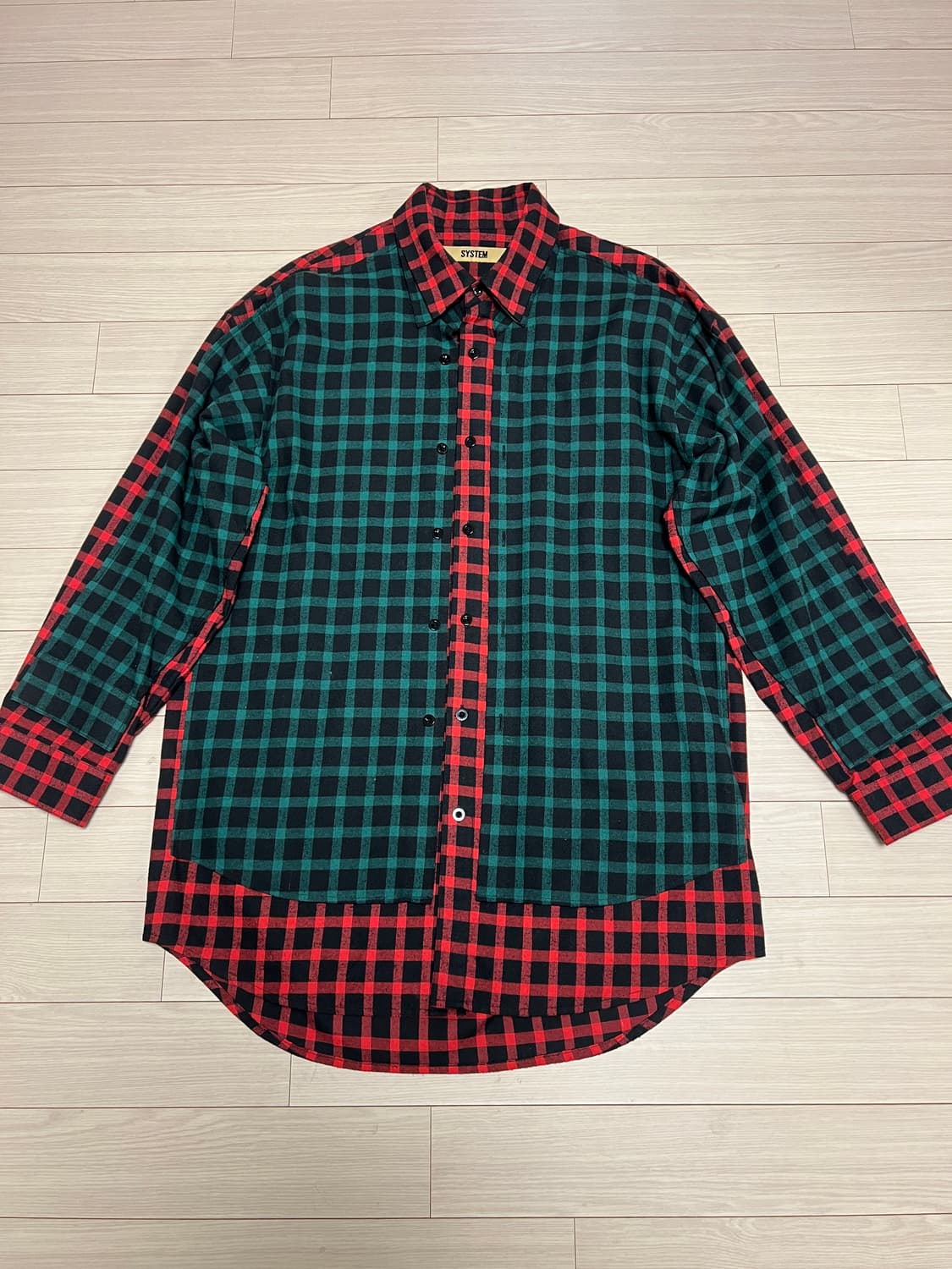 SYSTEM HOMME 19F/W 컬렉션 레이어드 체크 오버핏 셔츠 상품이미지2