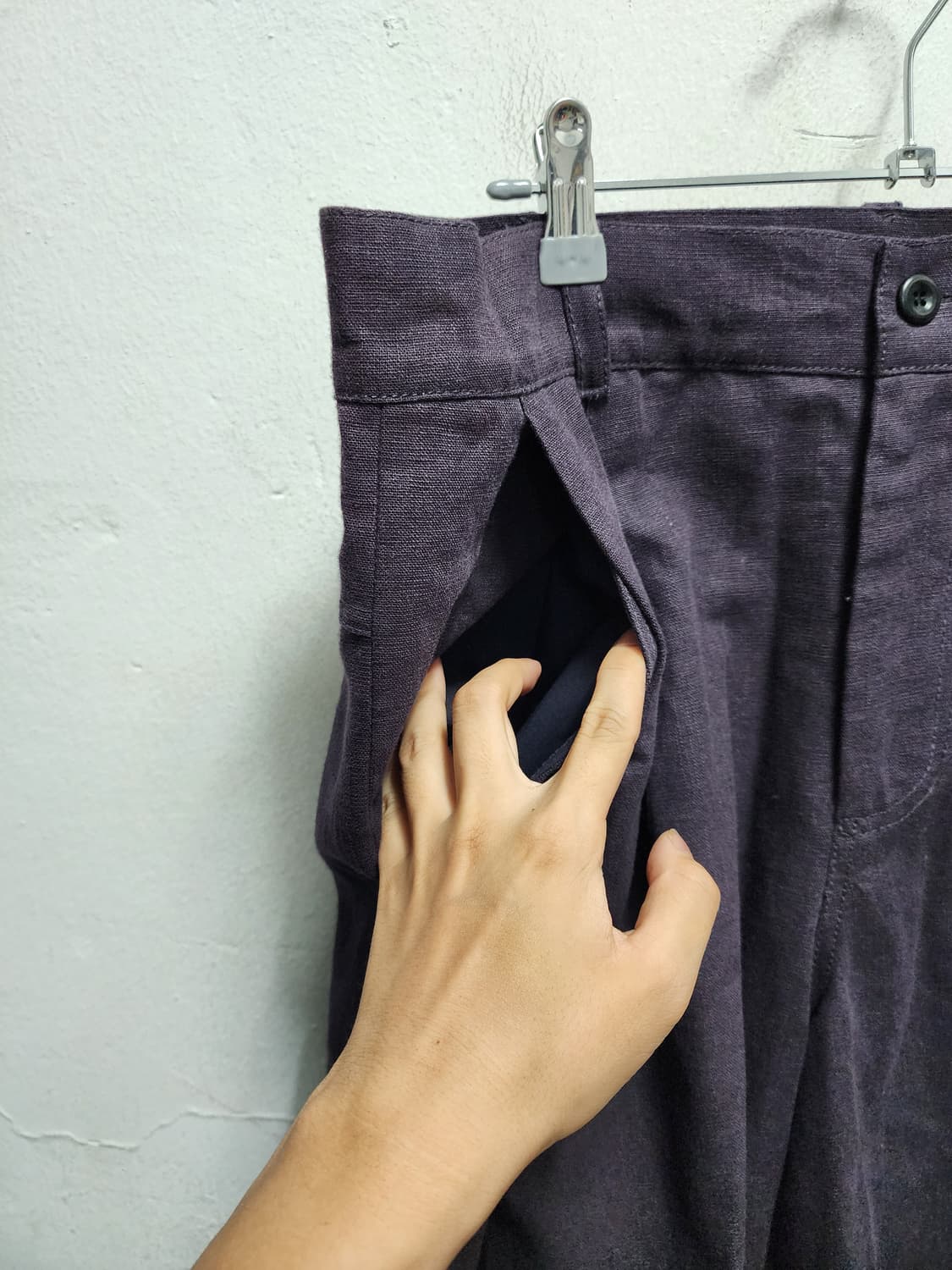 플리츠 반바지 보라색 7부 버뮤다팬츠 상품이미지4