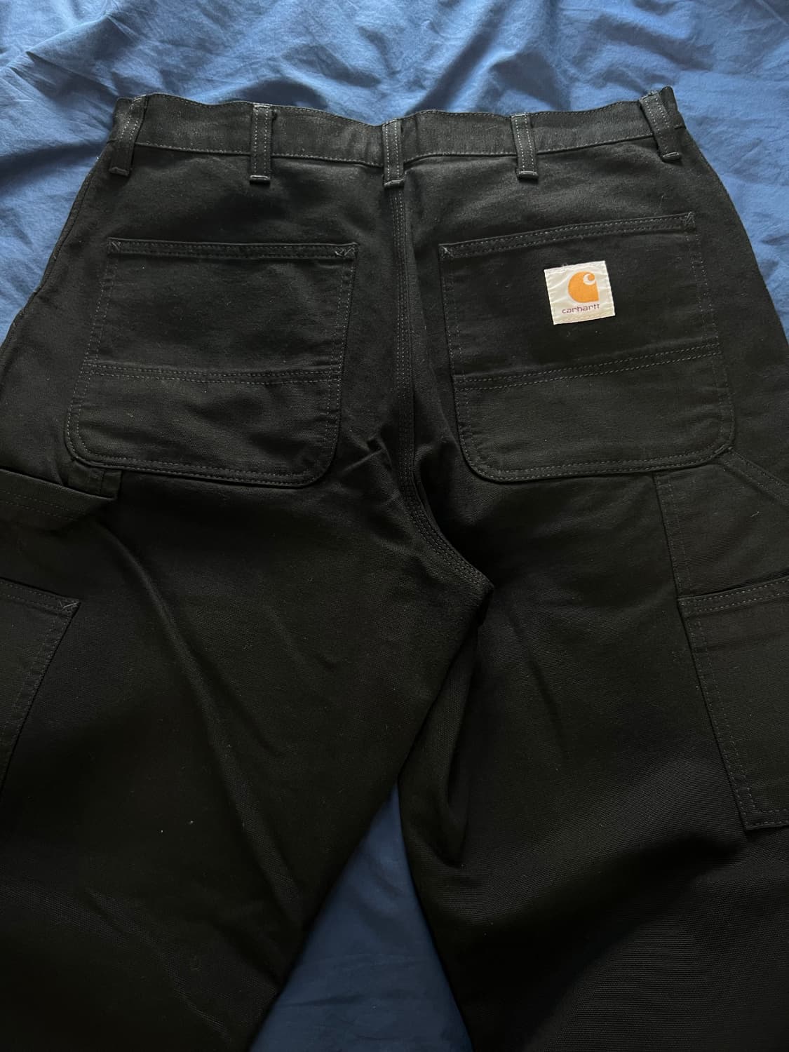 칼하트 WIP 디어본 캔버스 더블 니 팬츠 블랙 린스드 상품이미지3