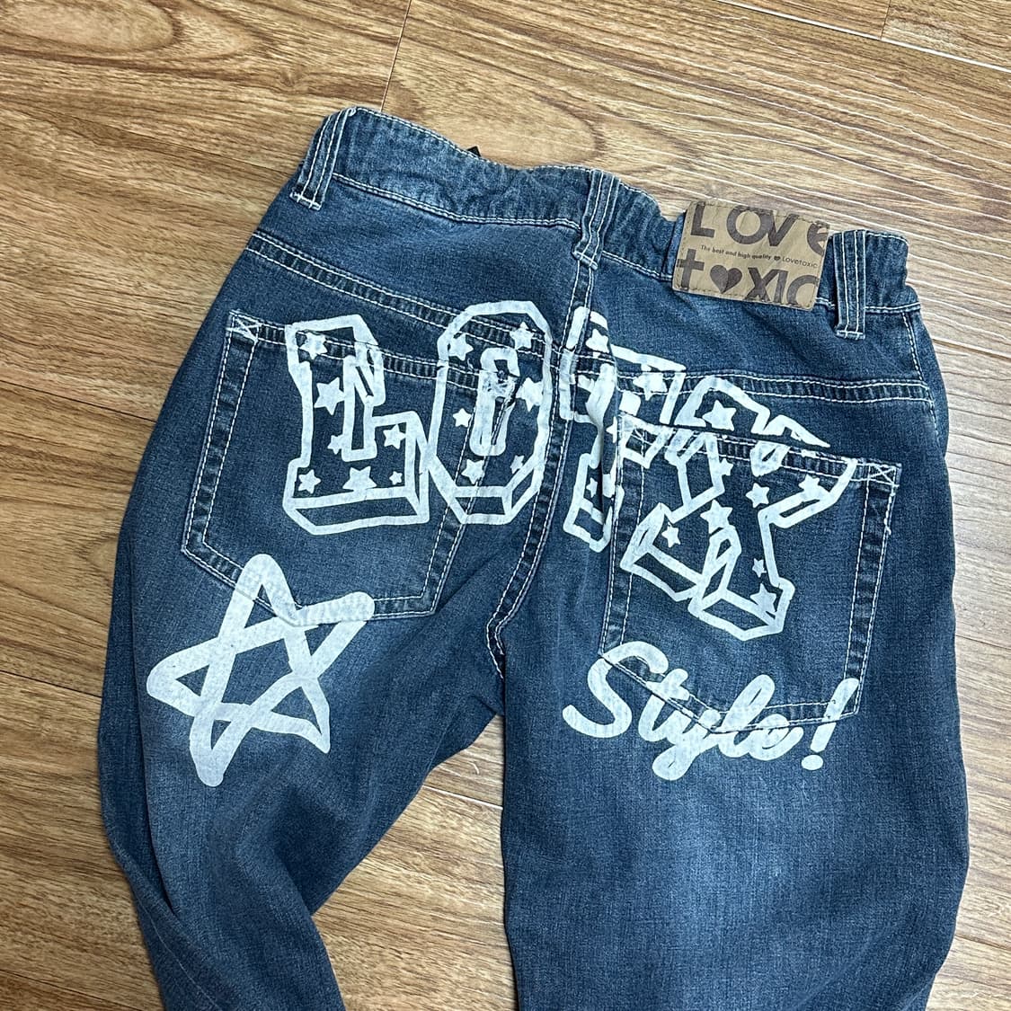 빈티지 데님 청바지 오네갸루 히메갸루 긱시크 페어리 그런지 레터링 상품이미지2
