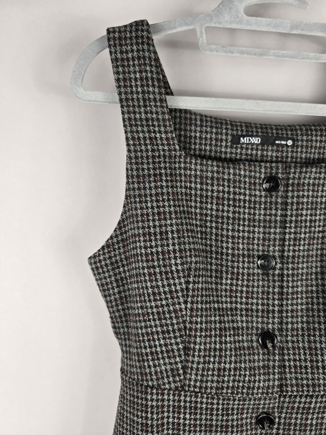 [무료배송]미쏘 M 여성 울 혼방 민소매 체크 미니 플레어 원피스 상품이미지3