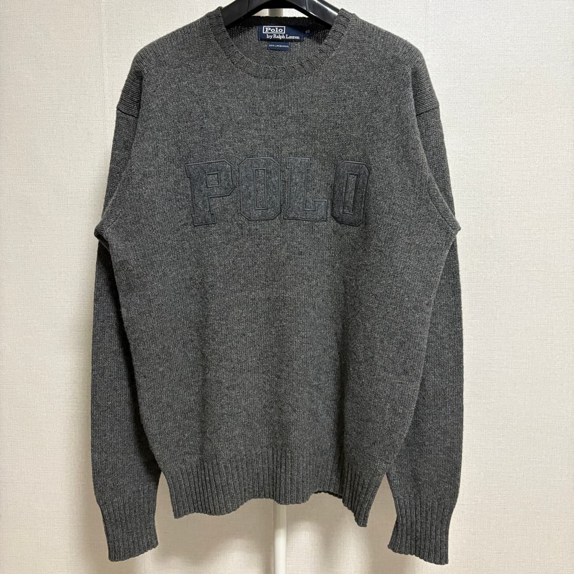폴로 랄프로렌 스펠아웃 로고 라운드 울 니트 / 그레이, 95 상품이미지1
