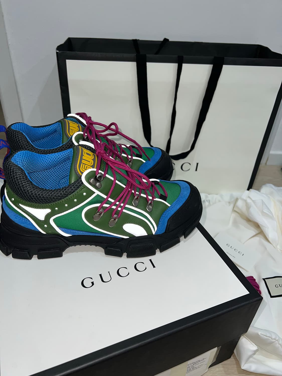 Gucci 구찌 플래시트랙 스니커즈 그린 블루 7+ 상품이미지7