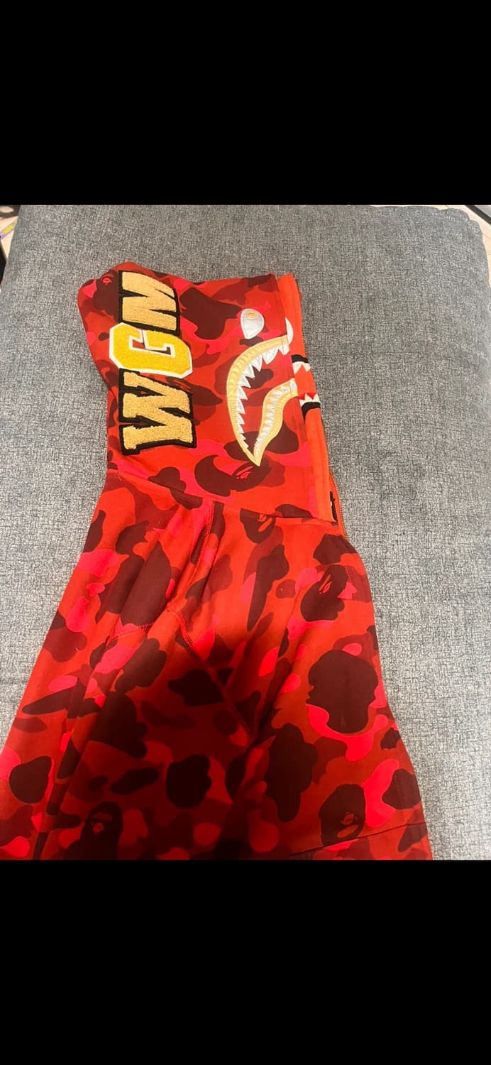 베이프 더블샤크 후드집업 레드 팔아요 상품이미지1