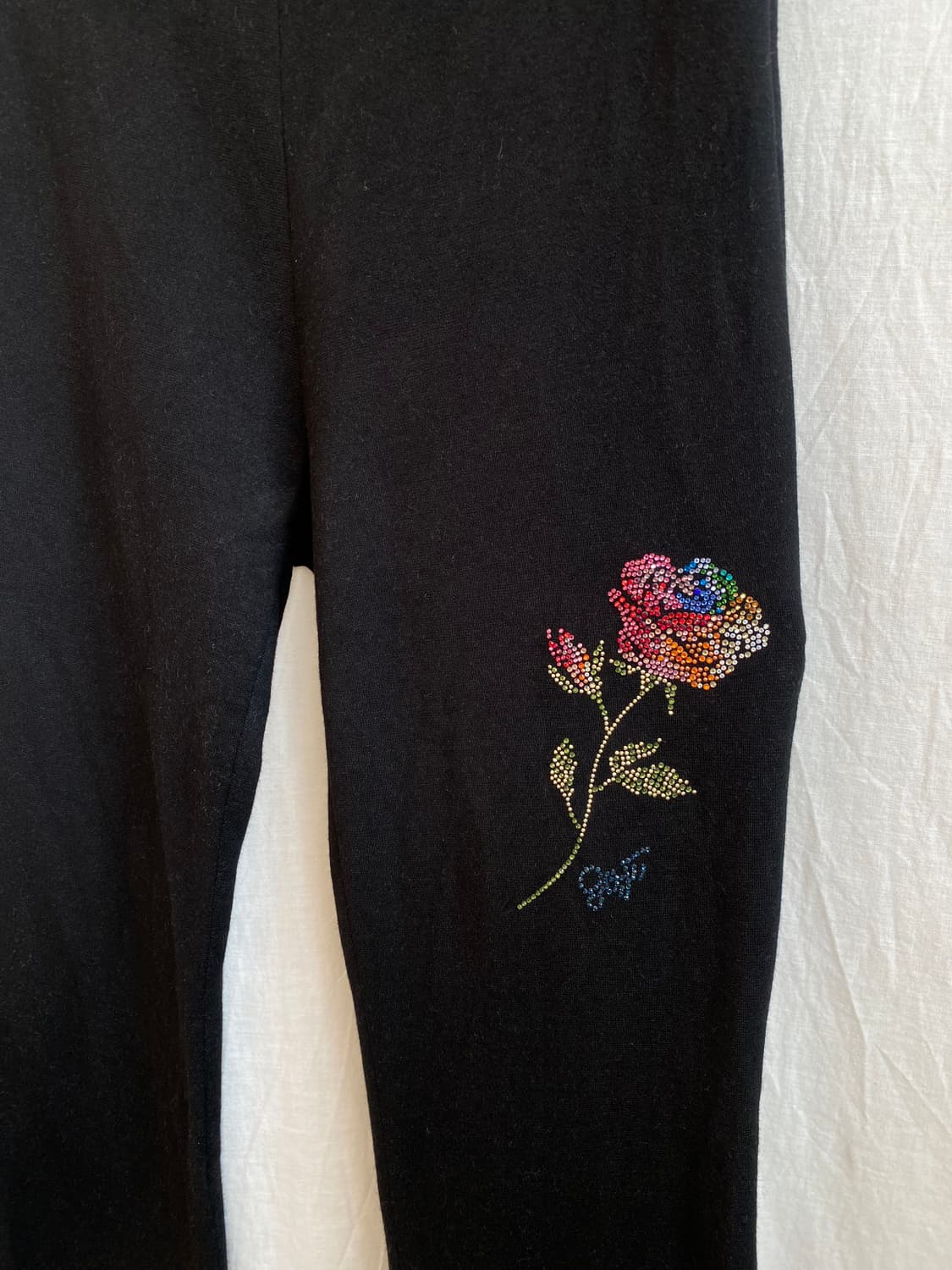 블랙 큐빅디테일 카프리팬츠(S) 상품이미지6