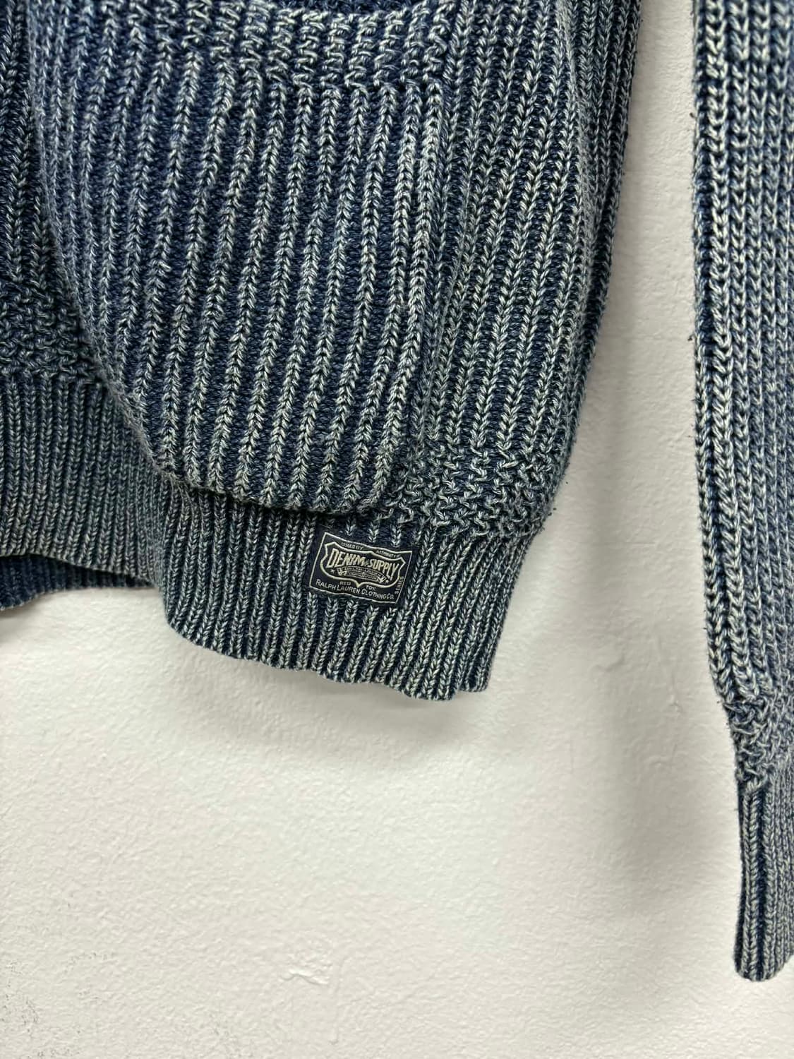 [M] 폴로 데님앤서플라이 워시드 블루 니트 가디건 상품이미지5