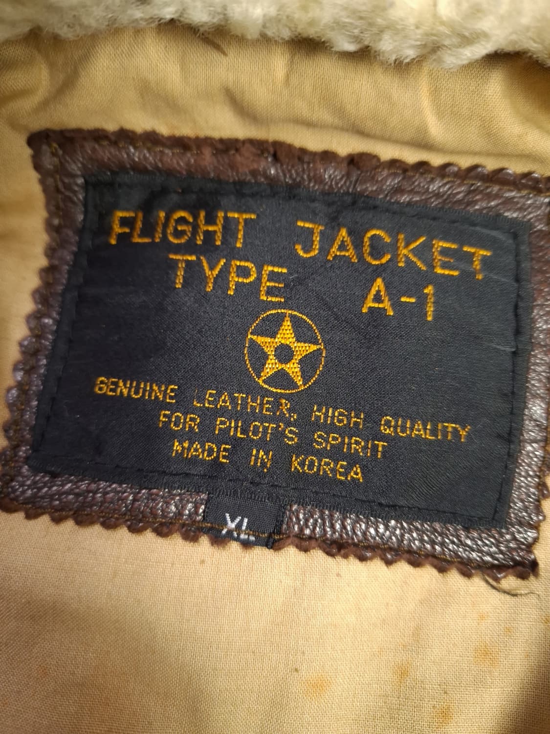 90's 국내산 밀리터리 A-1 리얼레더 항공자켓 상품이미지3