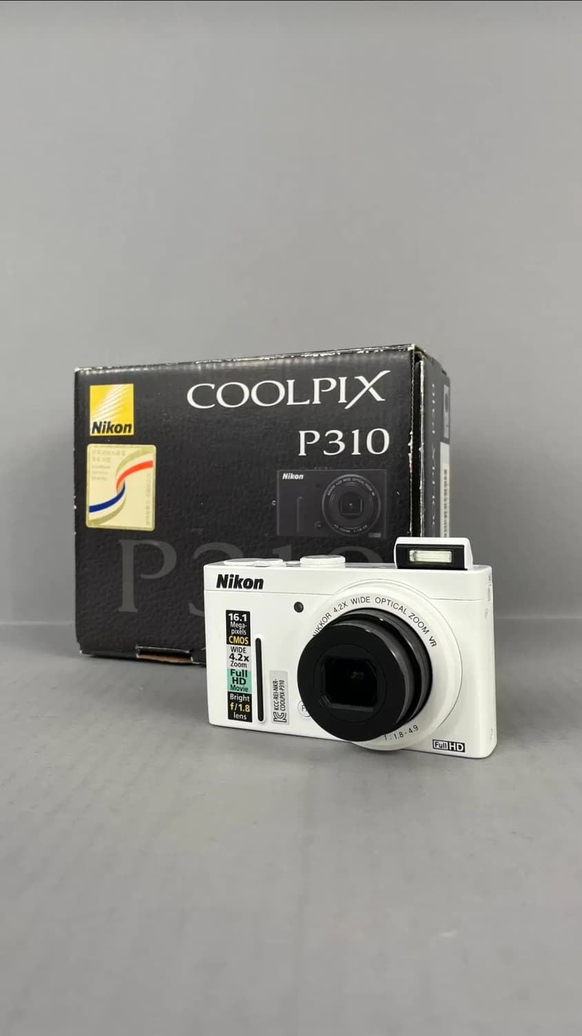 작례O 니콘 쿨픽스 p310 화이트 빈티지 디지털 카메라 풀구성 상품이미지1