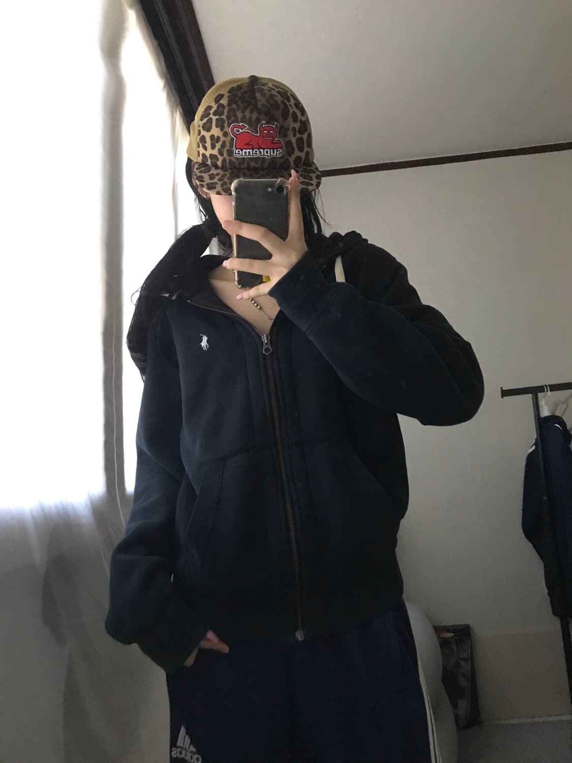 폴로 블랙 후드집업 상품이미지1