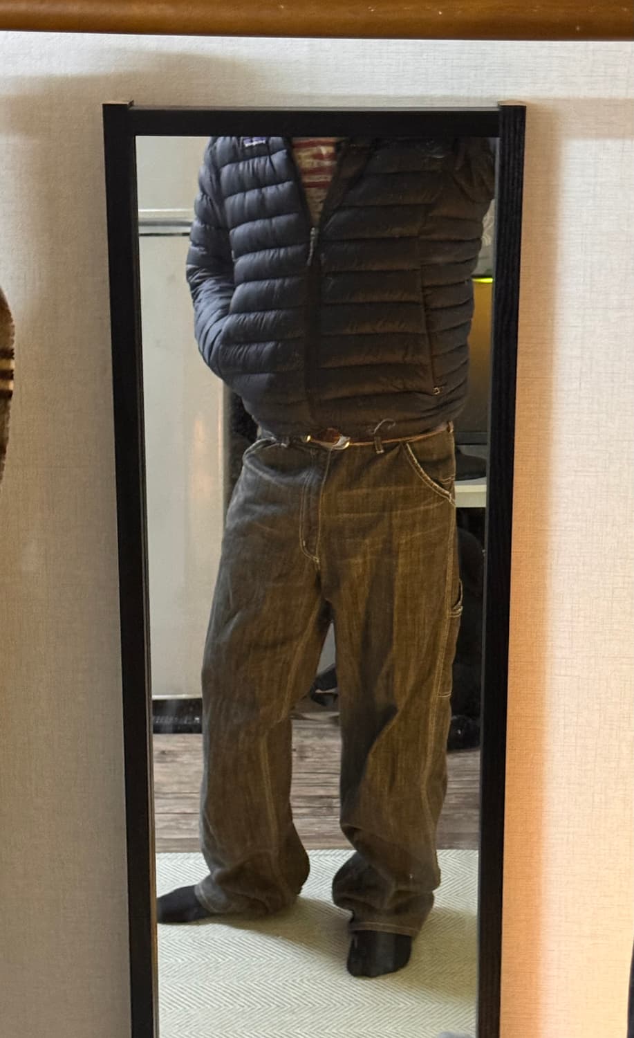 00s 빈티지 칼하트 워싱 블랙 던가리 카펜터 팬츠 30x34 상품이미지7