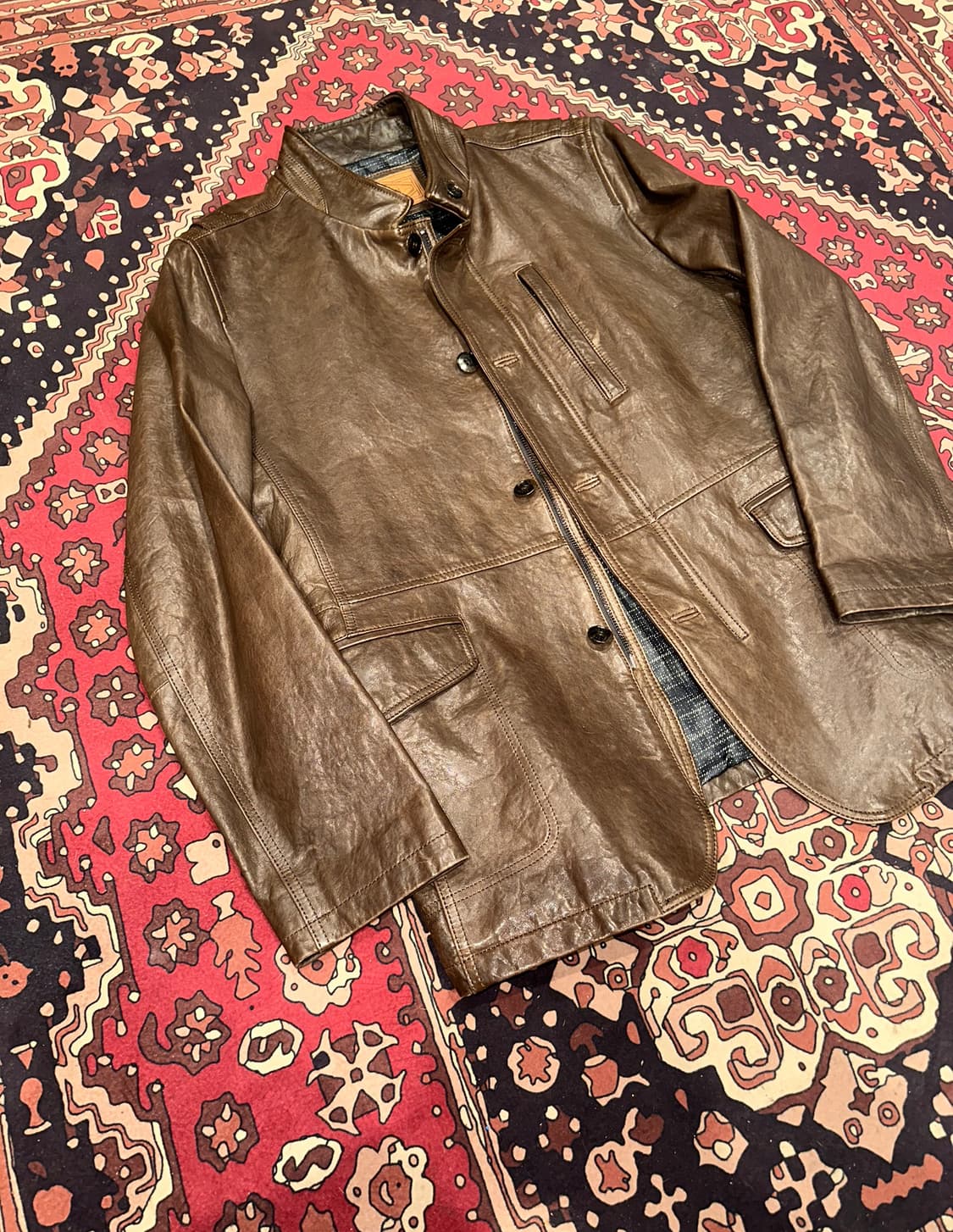 ( L ) 올젠가죽 가죽자켓 레더자켓 아메카지 워크웨어 가죽카코트 상품이미지2